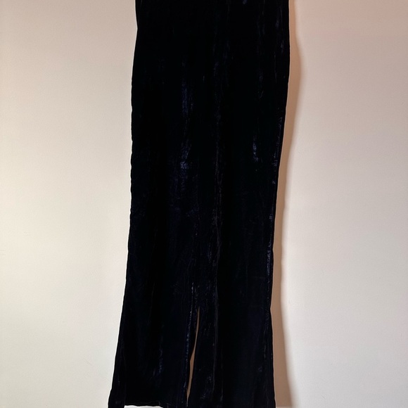 Zara Blue Velvet Flared Leg Pants - Picture 3 of 7